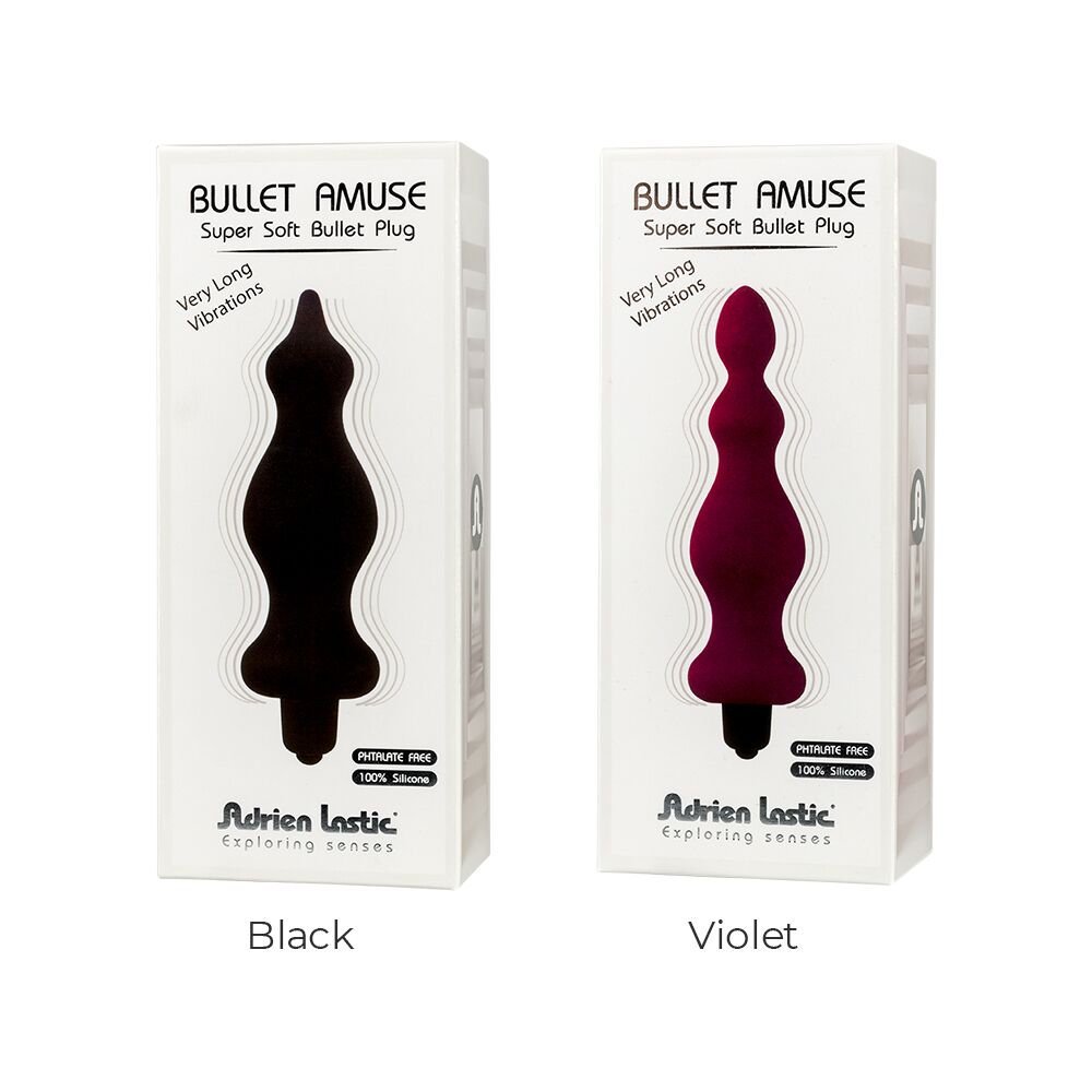 Анальна пробка з вібрацією Adrien Lastic Bullet Amuse Black, макс. діаметр 3,9 см