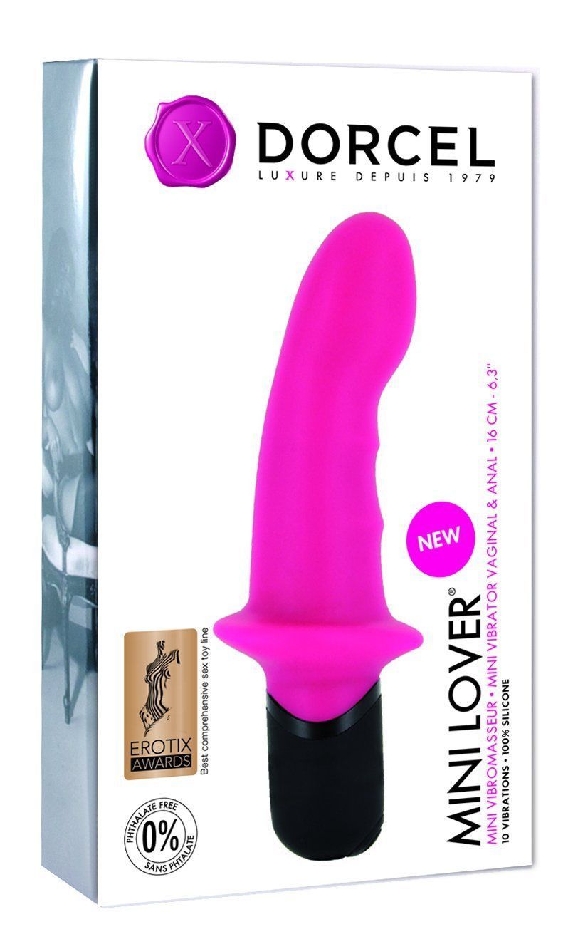 Вібратор Dorcel Mini Lover Magenta з обмежувачем, для точки G і масажу простати