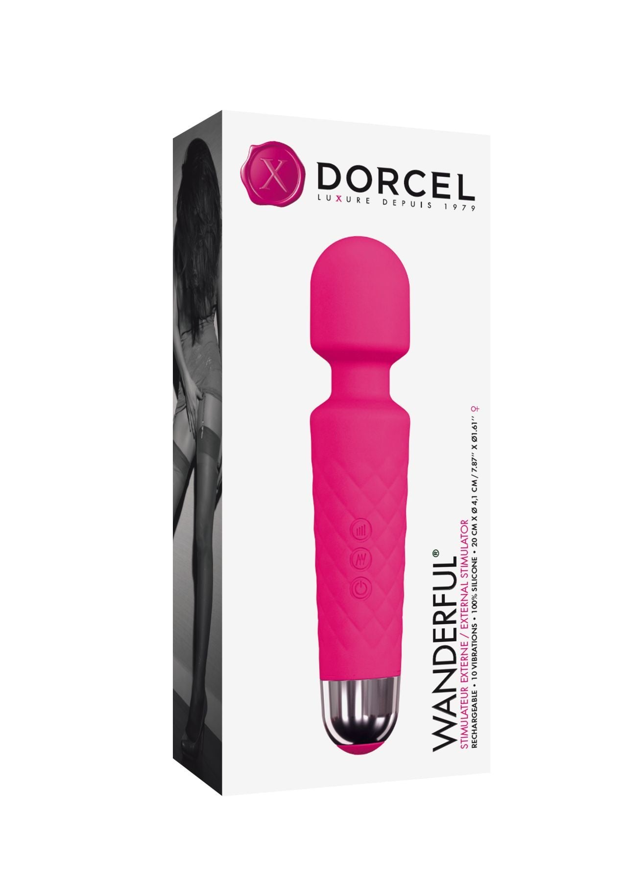 Мінівібромасажер Dorcel Wand Wanderful Magenta потужний, водонепроникний