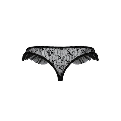 Трусики з оборками Passion Exclusive DONIA THONG L/XL, black