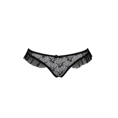 Трусики з оборками Passion Exclusive DONIA THONG L/XL, black