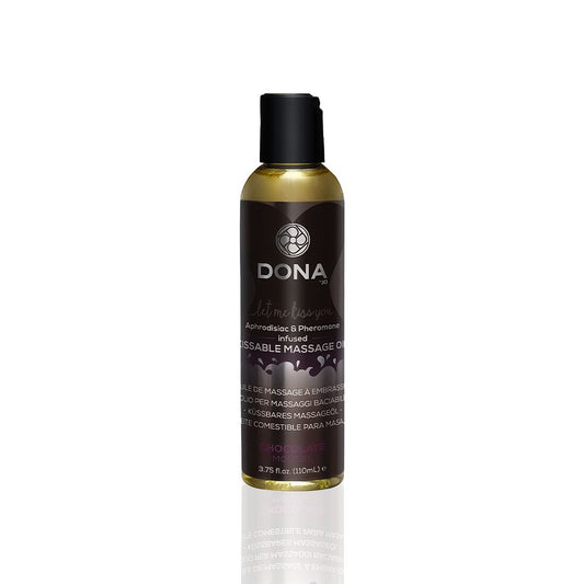 Масажна олія DONA Kissable Massage Oil Chocolate Mousse (110 мл) можна для оральних пестощів