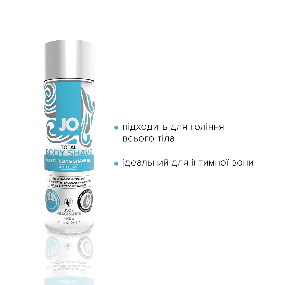 Гель для гоління JO TOTAL BODY — Anti-bump Intimate Shaving Gel (240 мл) зволожувальний