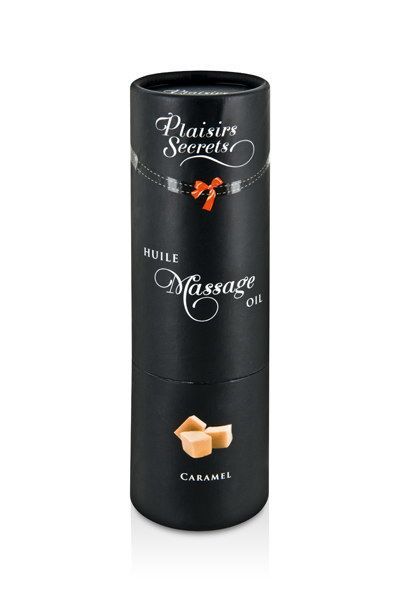 Масажна олія Plaisirs Secrets Caramel (59 мл) з афродизіаками, їстівна, подарункове паковання