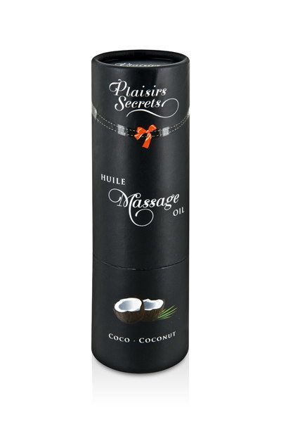 Масажна олія Plaisirs Secrets Coconut (59 мл) з афродизіаками, їстівна, подарункова упаковка