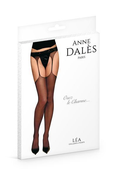 Панчохи з поясом Anne De Ales LEA T4 Black, чудово для pinup-образу