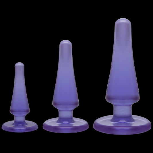 Набір анальних пробок Doc Johnson Crystal Jellies Anal - Purple, макс. діаметр 2см - 3 см - 4 см