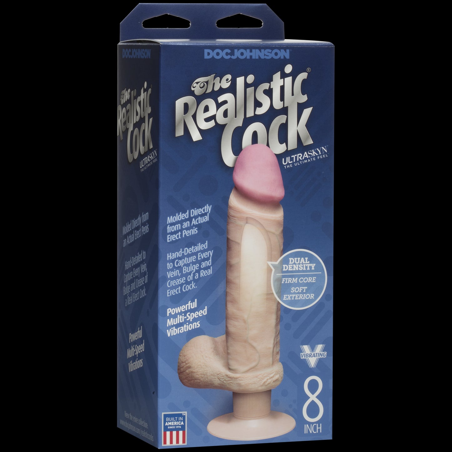 Фалоімітатор Doc Johnson The Realistic Cock 8 inch ULTRASKYN, діаметр 5,1 см, плавне регулювання