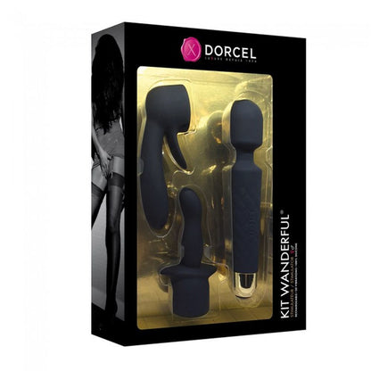 Мінівібромасажер Dorcel Kit Wanderful з насадками (анальна і вагінальна), водонепроникний