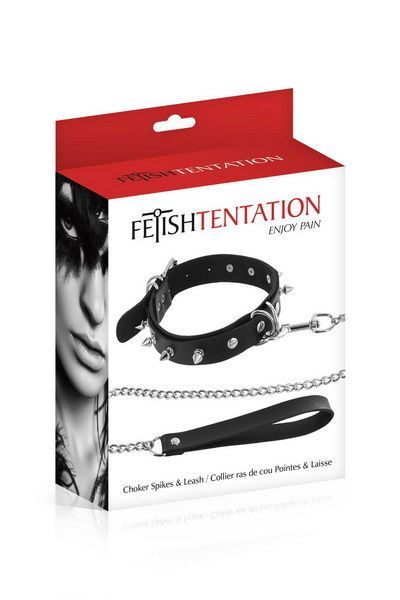 Нашийник з повідцем Fetish Tentation Spikes and Leash