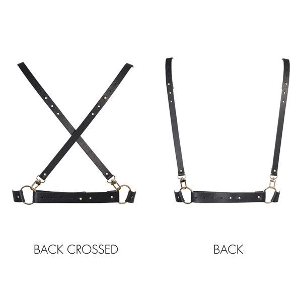 Портупея Bijoux Indiscrets MAZE - X Harness Black, екошкіра