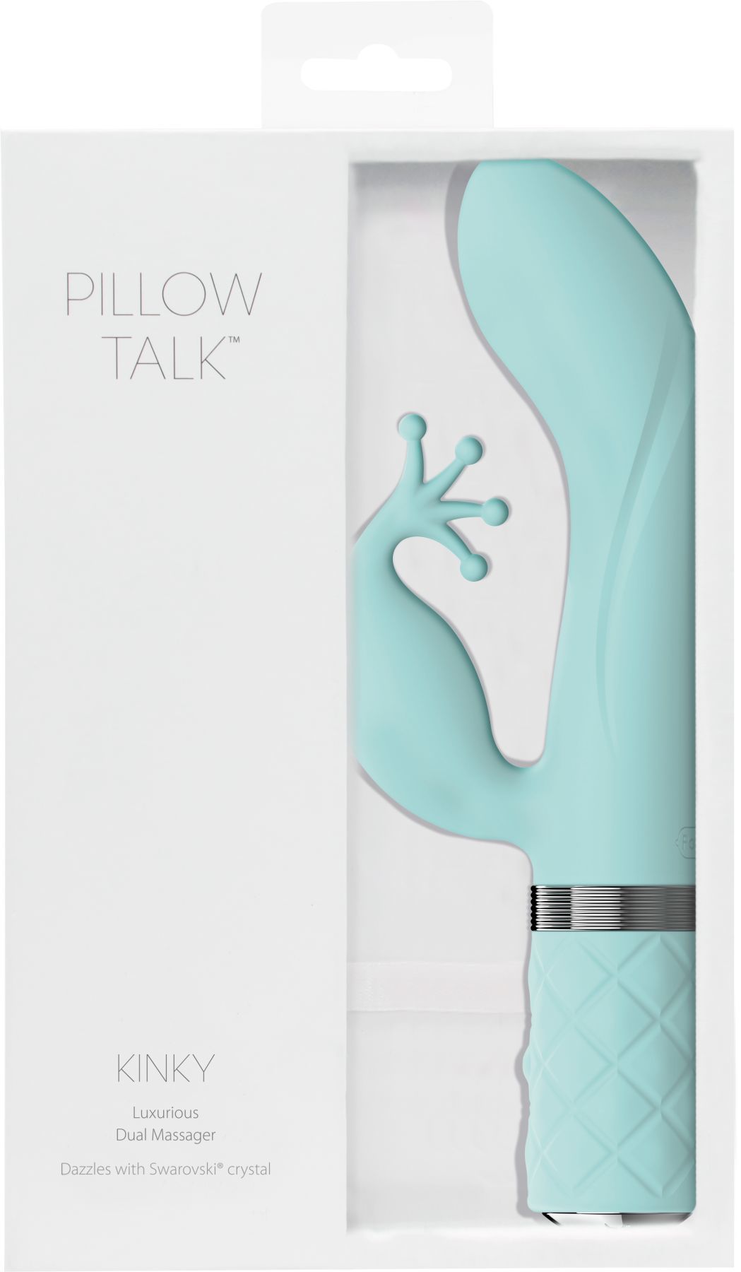 Розкішний вібратор-кролик Pillow Talk - Kinky Teal з кристалом Сваровські, потужний