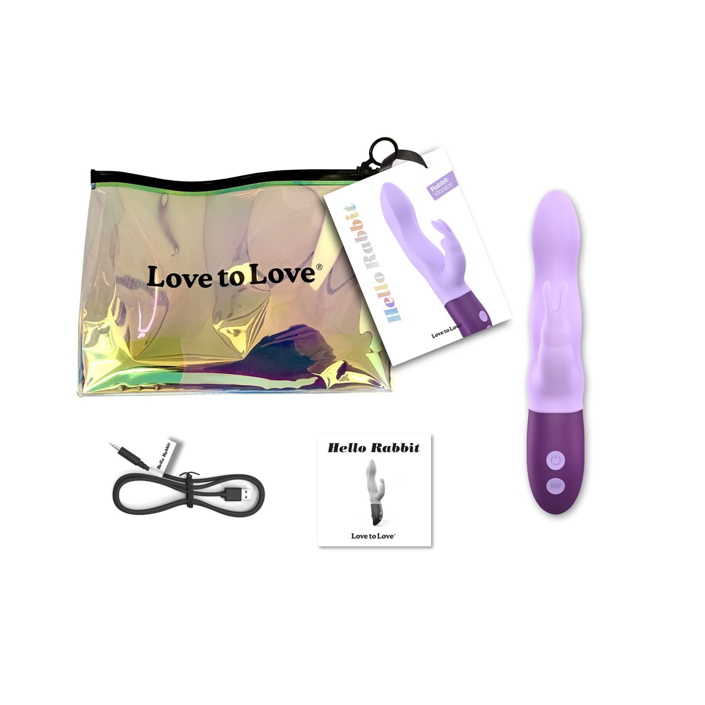 Вібратор-кролик Love To Love Hello Rabbit Violet з гнучким стовбуром і стимуляцією точки G, 2 мотори