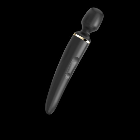 Вібромасажер Satisfyer Wand-er Woman (Black/Gold), водонепроникний, потужний, розмір XXL