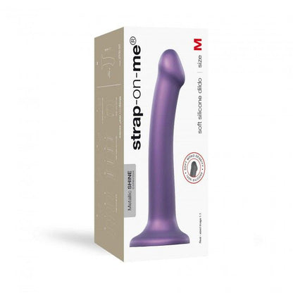 Насадка для страпону Strap-On-Me Mono Density Dildo Violet M, діам. 3,3 см, одношаровий силікон, гну