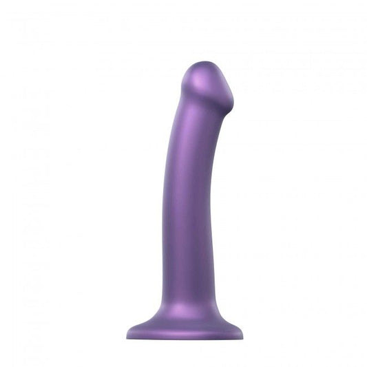 Насадка для страпону Strap-On-Me Mono Density Dildo Violet M, діам. 3,3 см, одношаровий силікон, гну