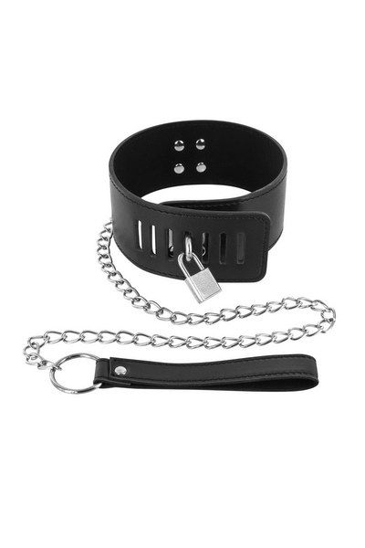 Нашийник з повідцем Fetish Tentation Padlock and Leash