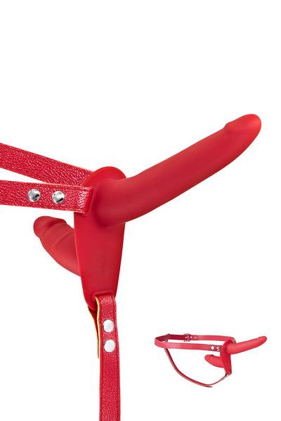 Подвійний страпон Fetish Tentation Strap-On with Double Dildo Red