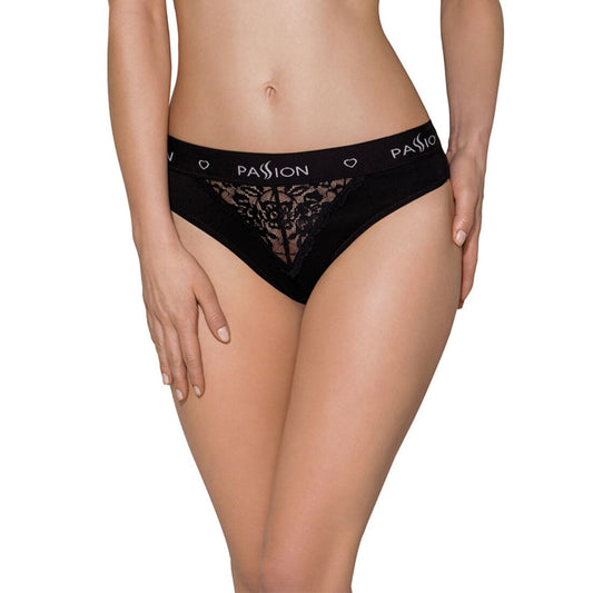 Трусики з широкою гумкою і мереживом Passion PS001 PANTIES M, black