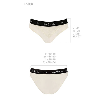 Трусики з широкою гумкою і мереживом Passion PS001 PANTIES M, ecru