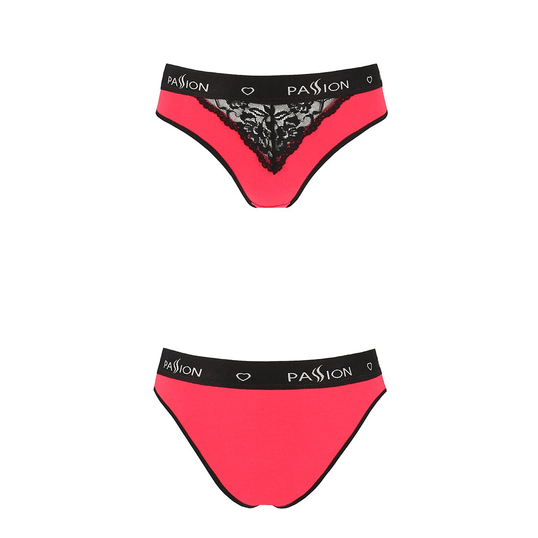 Трусики з широкою гумкою і мереживом Passion PS001 PANTIES L, red-black