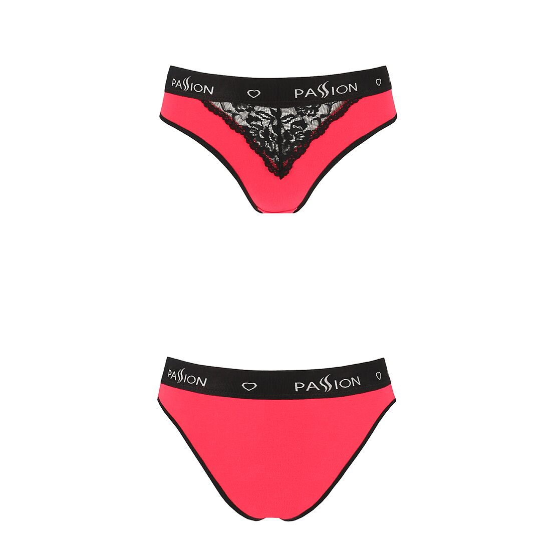 Трусики з широкою гумкою і мереживом Passion PS001 PANTIES S, red-black