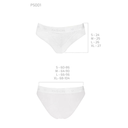 Трусики з широкою гумкою і мереживом Passion PS001 PANTIES M, white