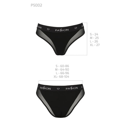 Трусики з прозорою вставкою Passion PS002 PANTIES L, black