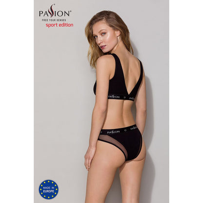 Трусики з прозорою вставкою Passion PS002 PANTIES M, black