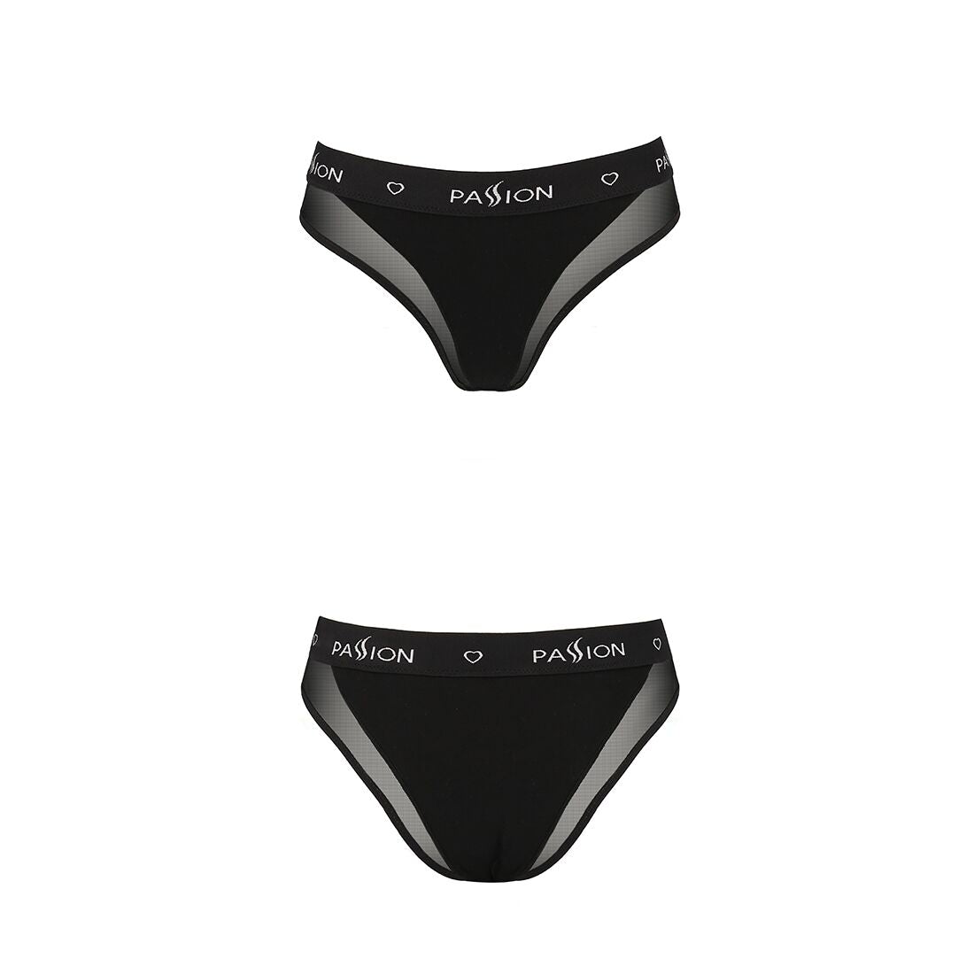 Трусики з прозорою вставкою Passion PS002 PANTIES M, black