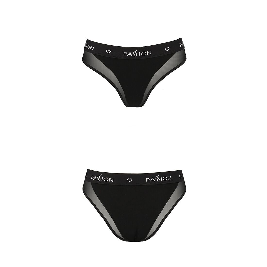 Трусики з прозорою вставкою Passion PS002 PANTIES S, black