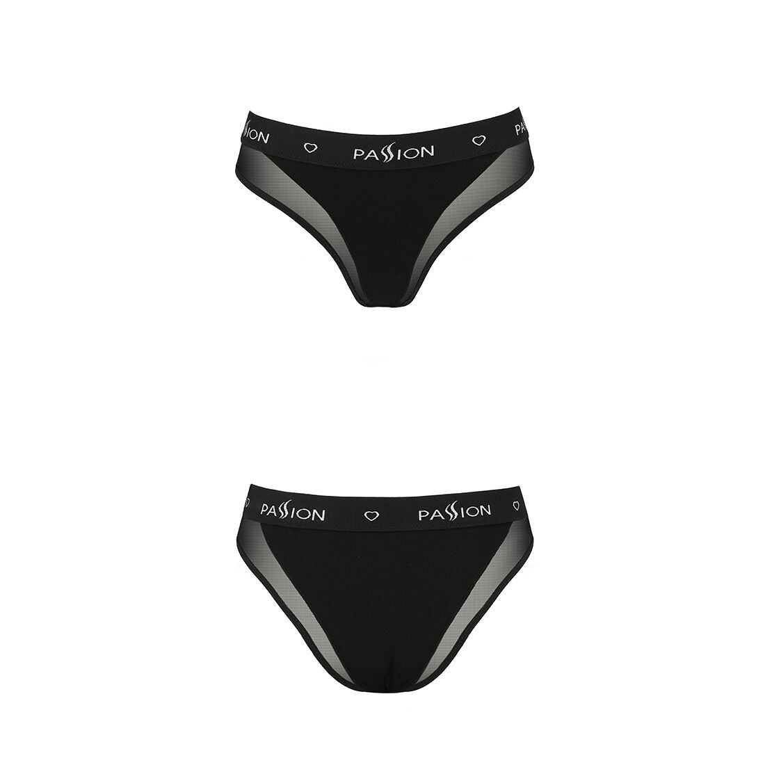 Трусики з прозорою вставкою Passion PS002 PANTIES XL, black