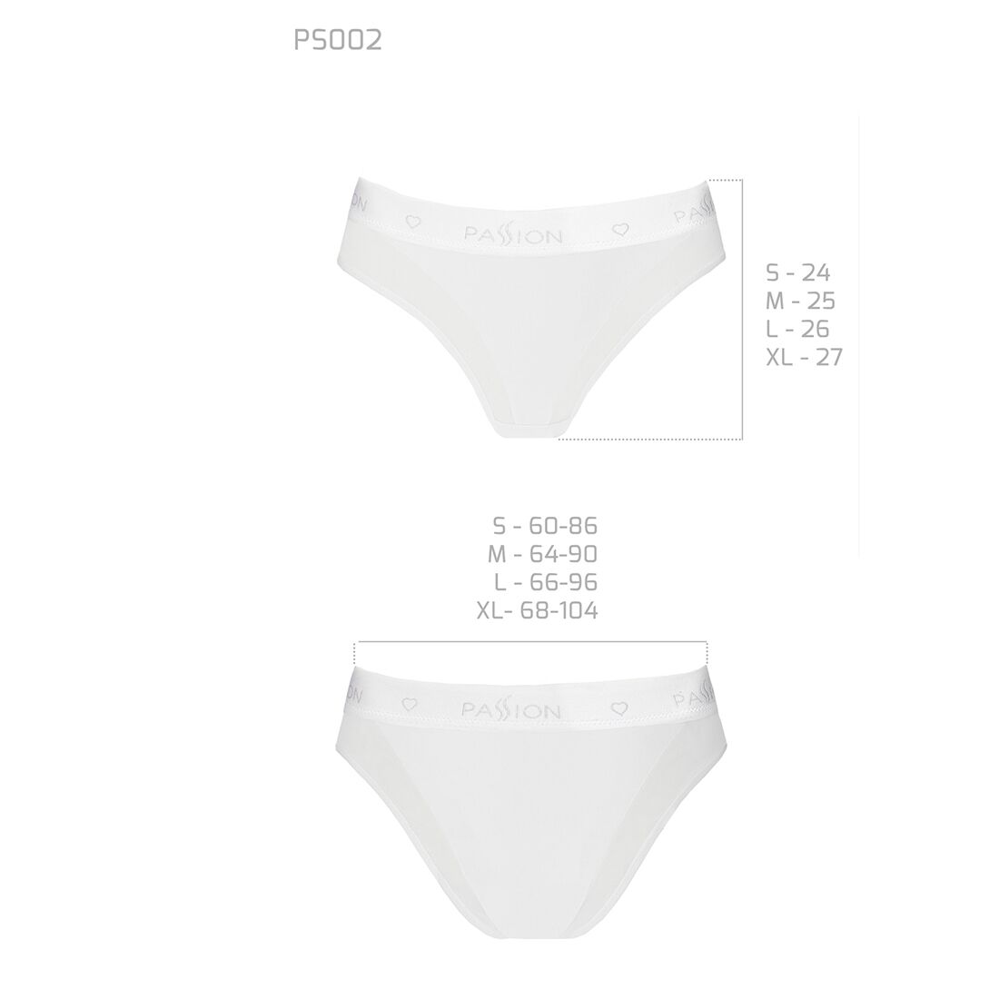 Трусики з прозорою вставкою Passion PS002 PANTIES L, white