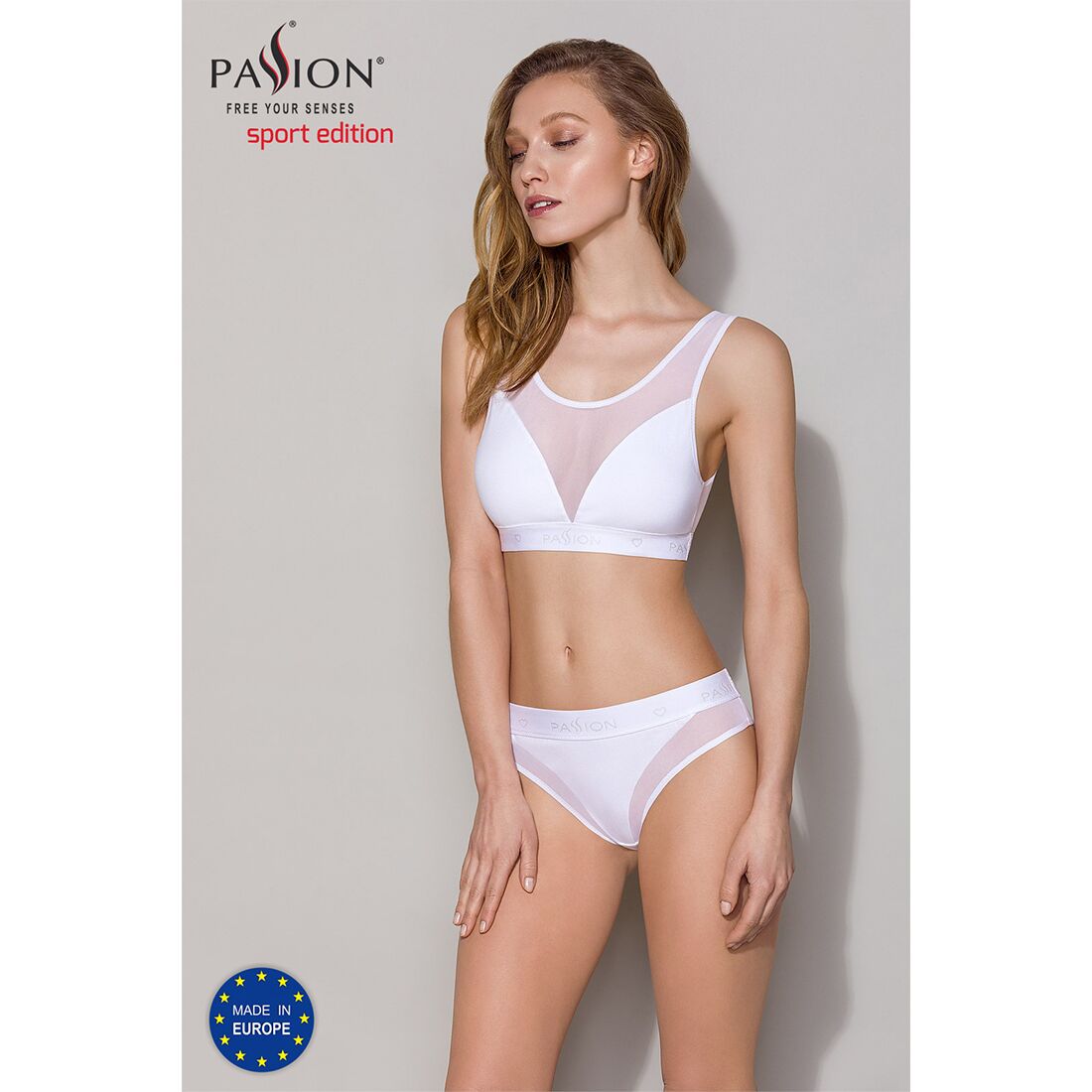 Трусики з прозорою вставкою Passion PS002 PANTIES L, white