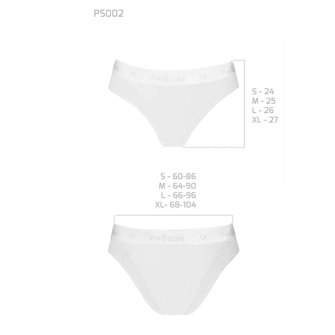 Трусики з прозорою вставкою Passion PS002 PANTIES S, white