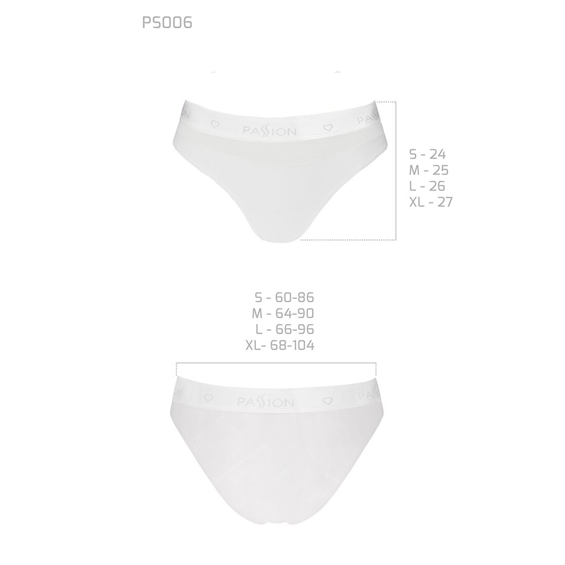 Трусики з прозорою вставкою Passion PS006 PANTIES M, white