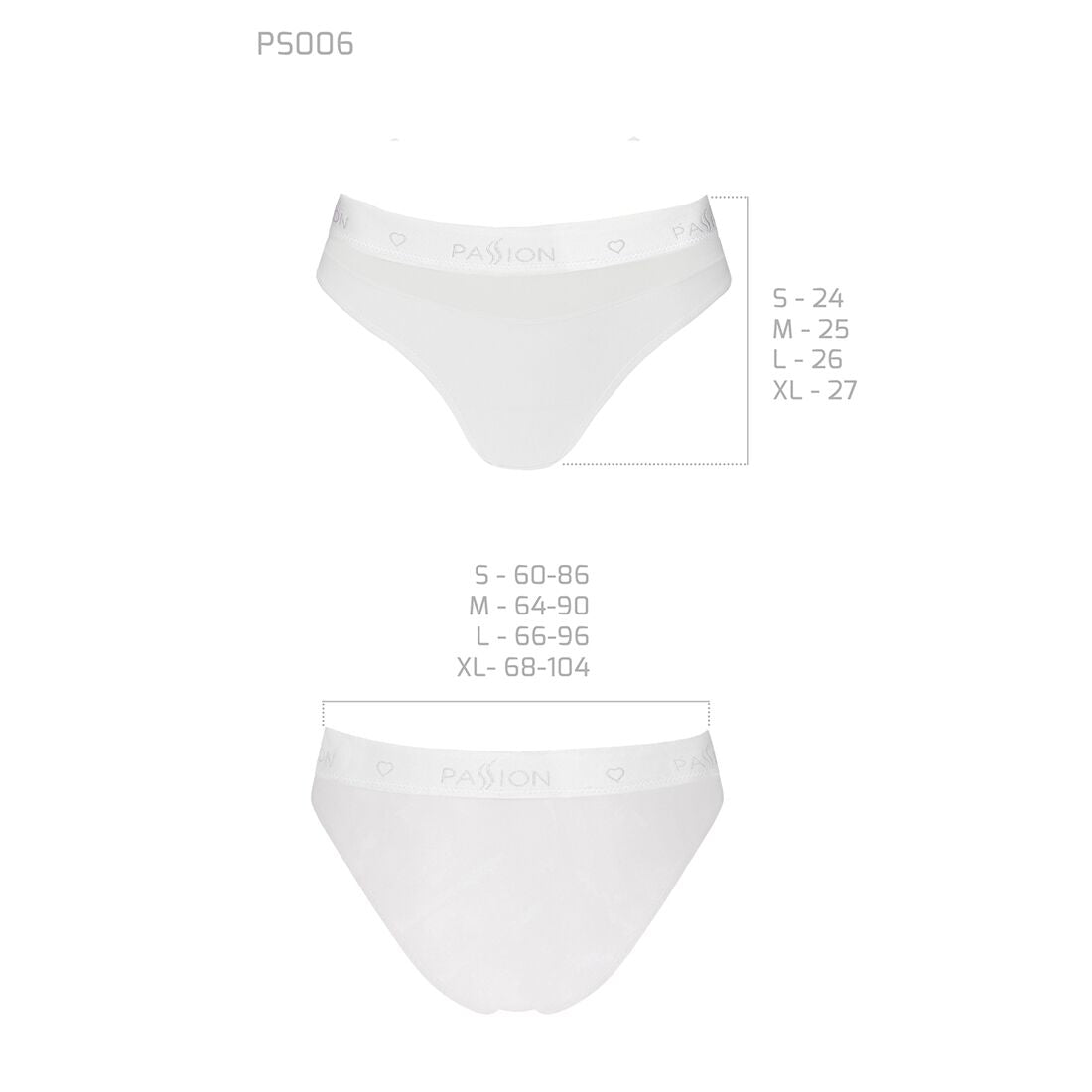 Трусики з прозорою вставкою Passion PS006 PANTIES S, white