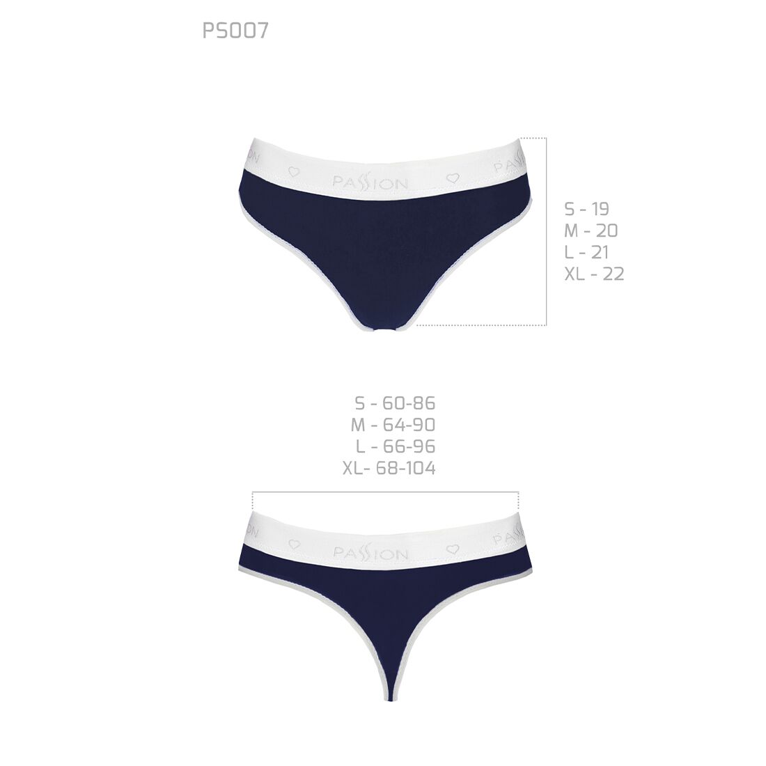 Спортивні трусики-стрінги Passion PS007 PANTIES L, navy blue