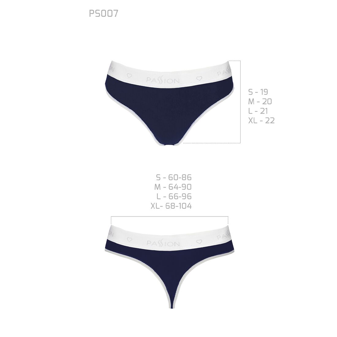 Спортивні трусики-стрінги Passion PS007 PANTIES M, navy blue