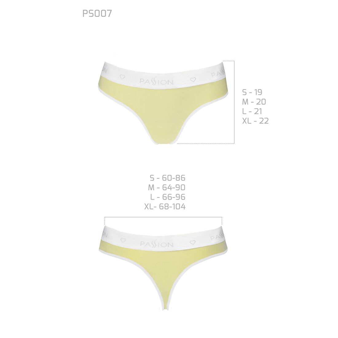 Спортивні трусики-стрінги Passion PS007 PANTIES L, yellow