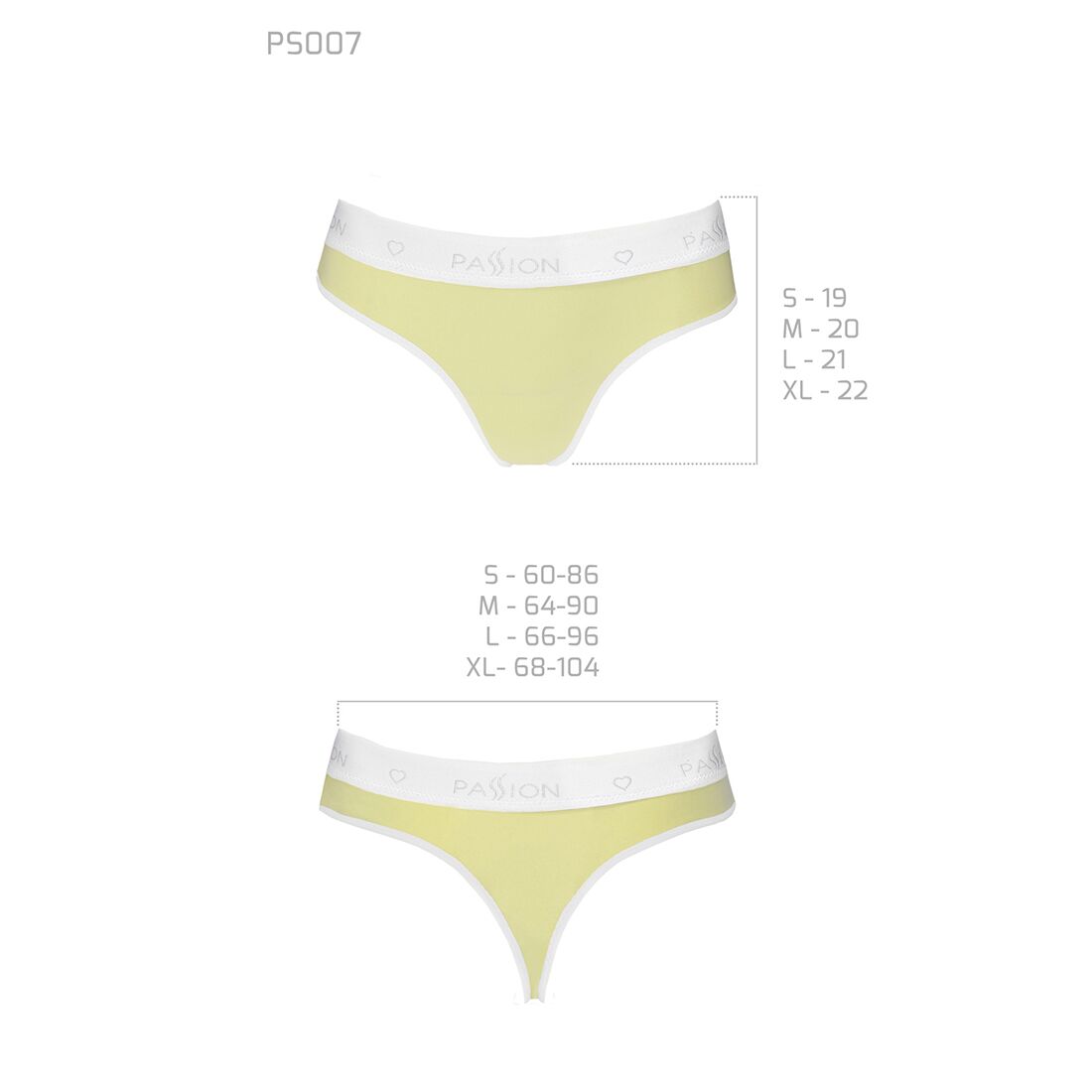 Спортивні трусики-стрінги Passion PS007 PANTIES M, yellow