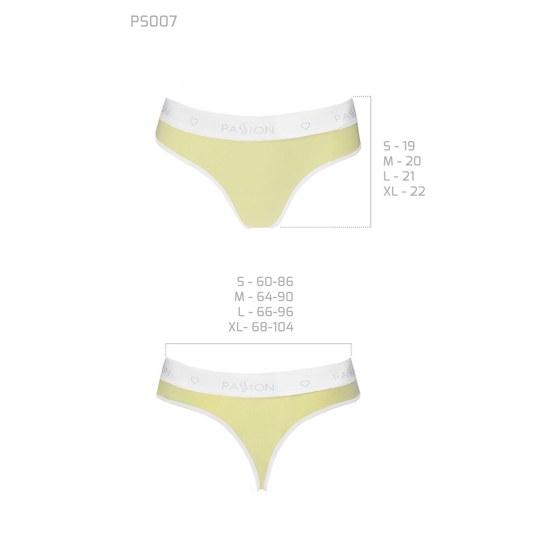 Спортивні трусики-стрінги Passion PS007 PANTIES S, yellow