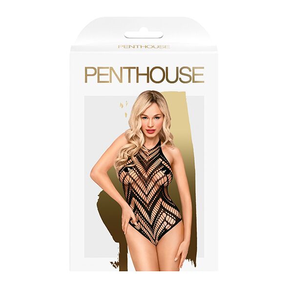 Боді з геометричним орнаментом Penthouse - Go Hotter Black S/L