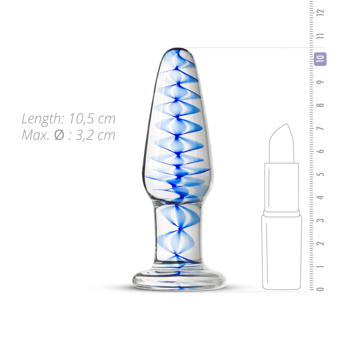 Скляна анальна пробка з внутрішньою спіраллю Gildo Glass Buttplug No. 23