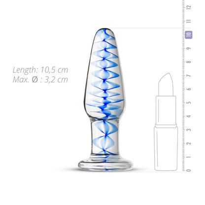 Скляна анальна пробка з внутрішньою спіраллю Gildo Glass Buttplug No. 23