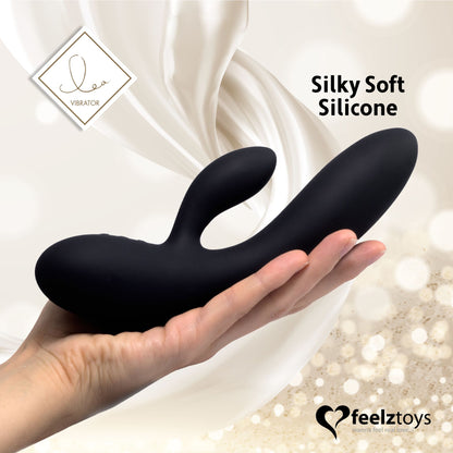 Гнучкий вібратор кролик з двома моторами FeelzToys Lea Rabbit Vibrator Black