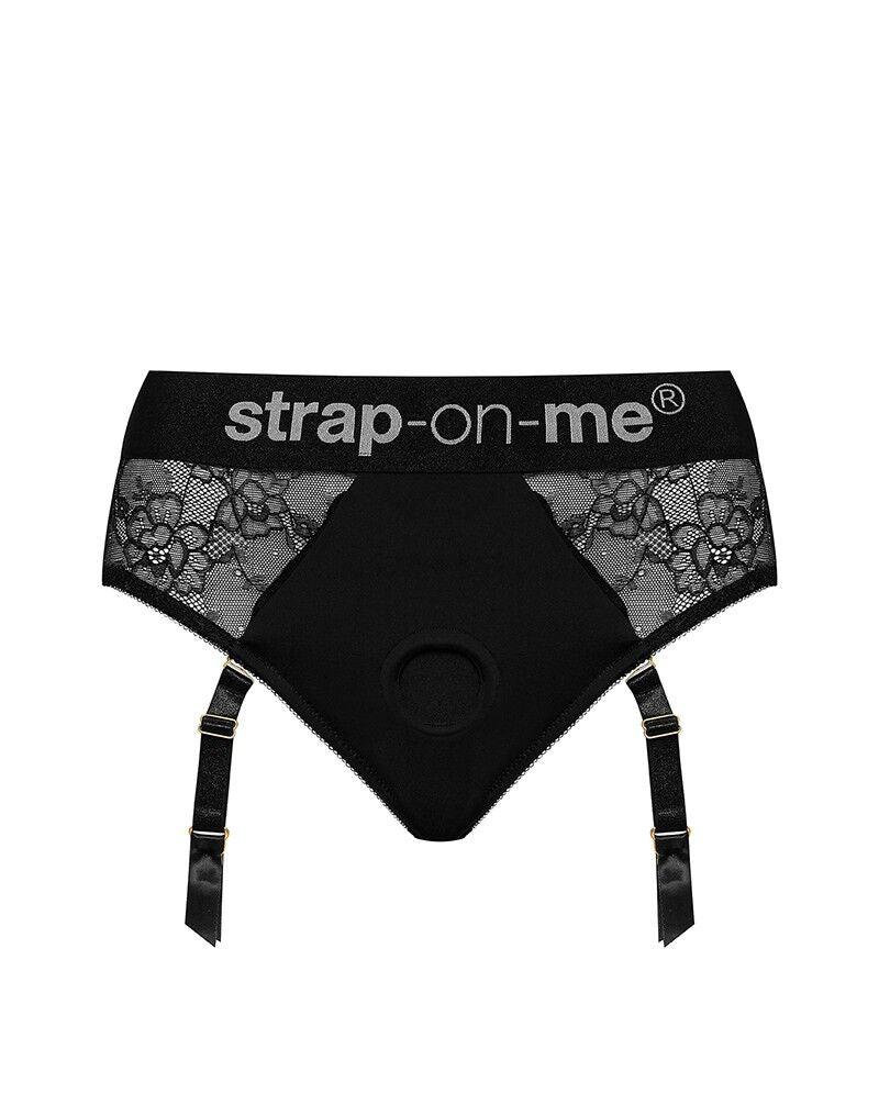 Мереживні трусики для страпона з підв’язками для панчіх Strap-On-Me DIVA HARNESS - L