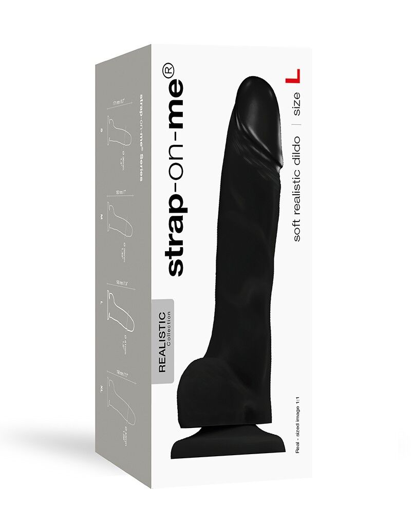 Реалістичний фалоімітатор Strap-On-Me SOFT REALISTIC DILDO Black - Size L