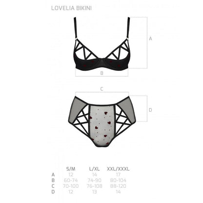 Еротичний комплект з малюнком Passion LOVELIA BIKINI XXL/XXXL, black