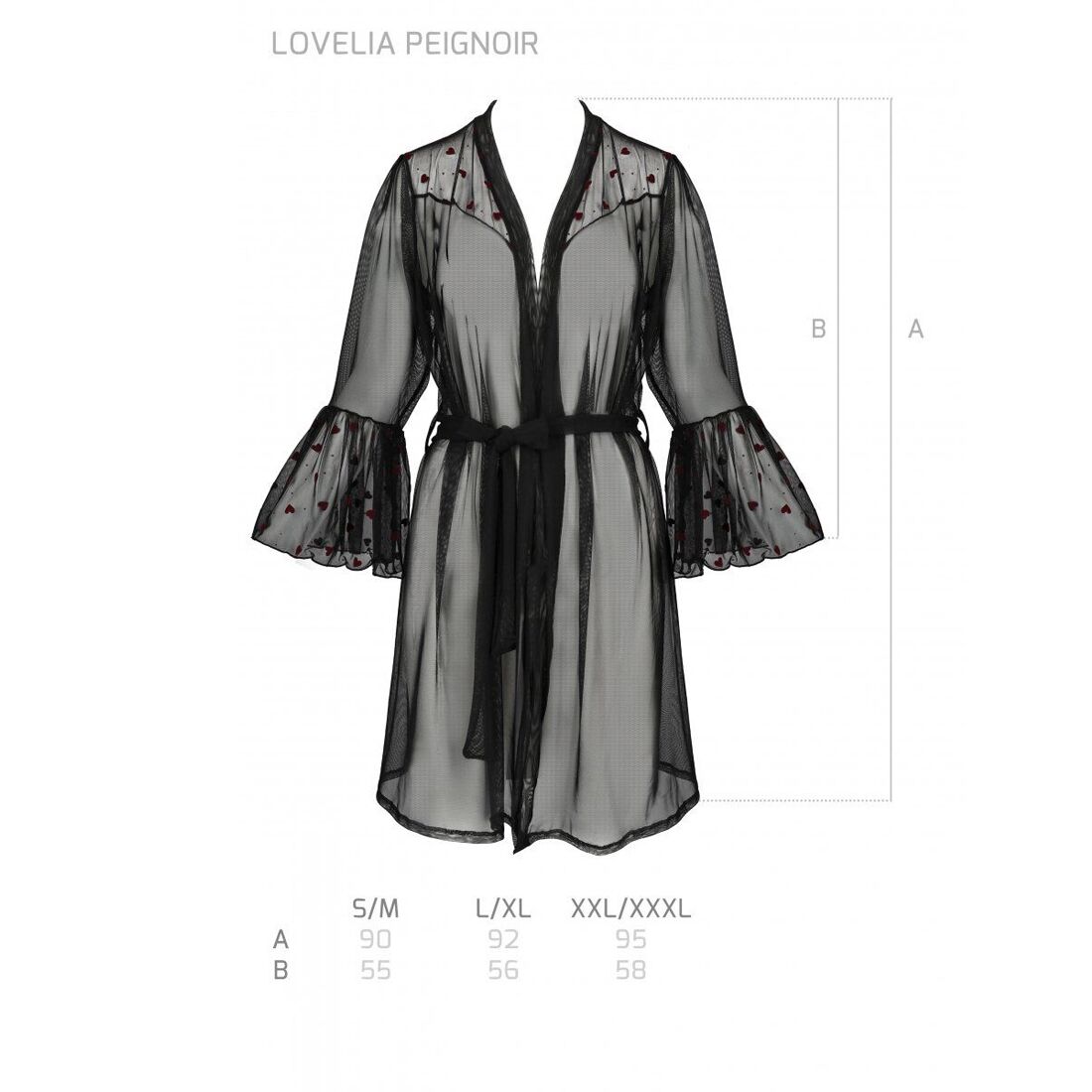 Повітряний пеньюар Passion LOVELIA PEIGNOIR S/M, black